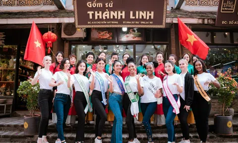 Hoa hậu Du lịch Thế giới 2022 khám phá nét đẹp Bát Tràng